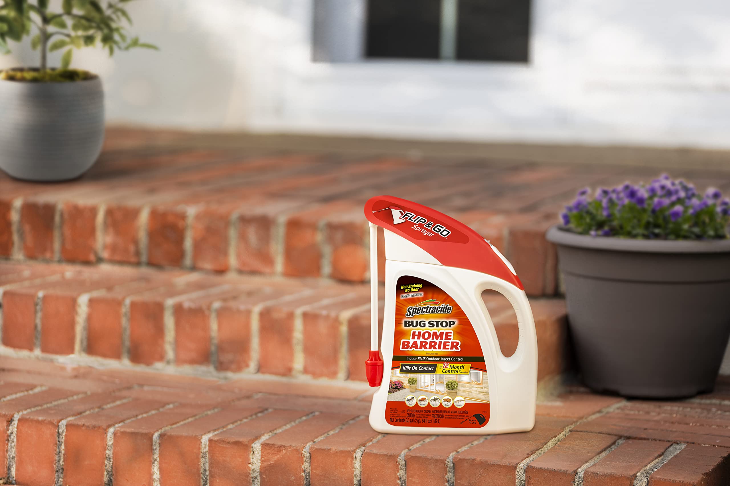 Spectracide Bug Stop Home Barrier Indoor Plus Outdoor Bug Control With Flip & Go Sprayer Kills Ants, Roaches and Spiders on Contact, 0.5 Gallon, 1 Pack - Image 9