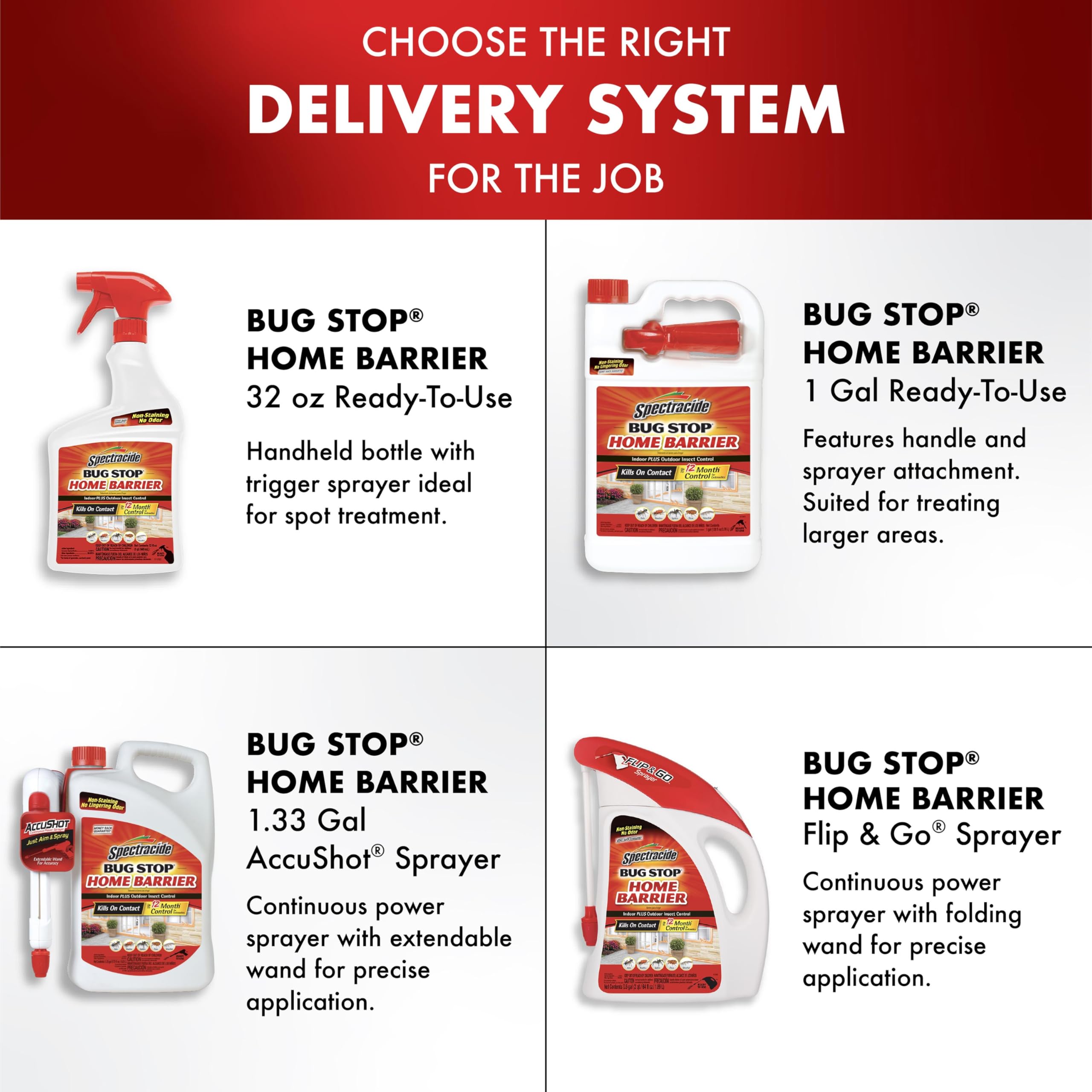 Spectracide Bug Stop Home Barrier2, 1.33 Gallons, AccuShot Refill Kills on Contact for Indoor Plus Outdoor Foundation Treatment Insect Control, Kills Ants, Roaches, Spiders, Fleas, Silverfish - Image 5