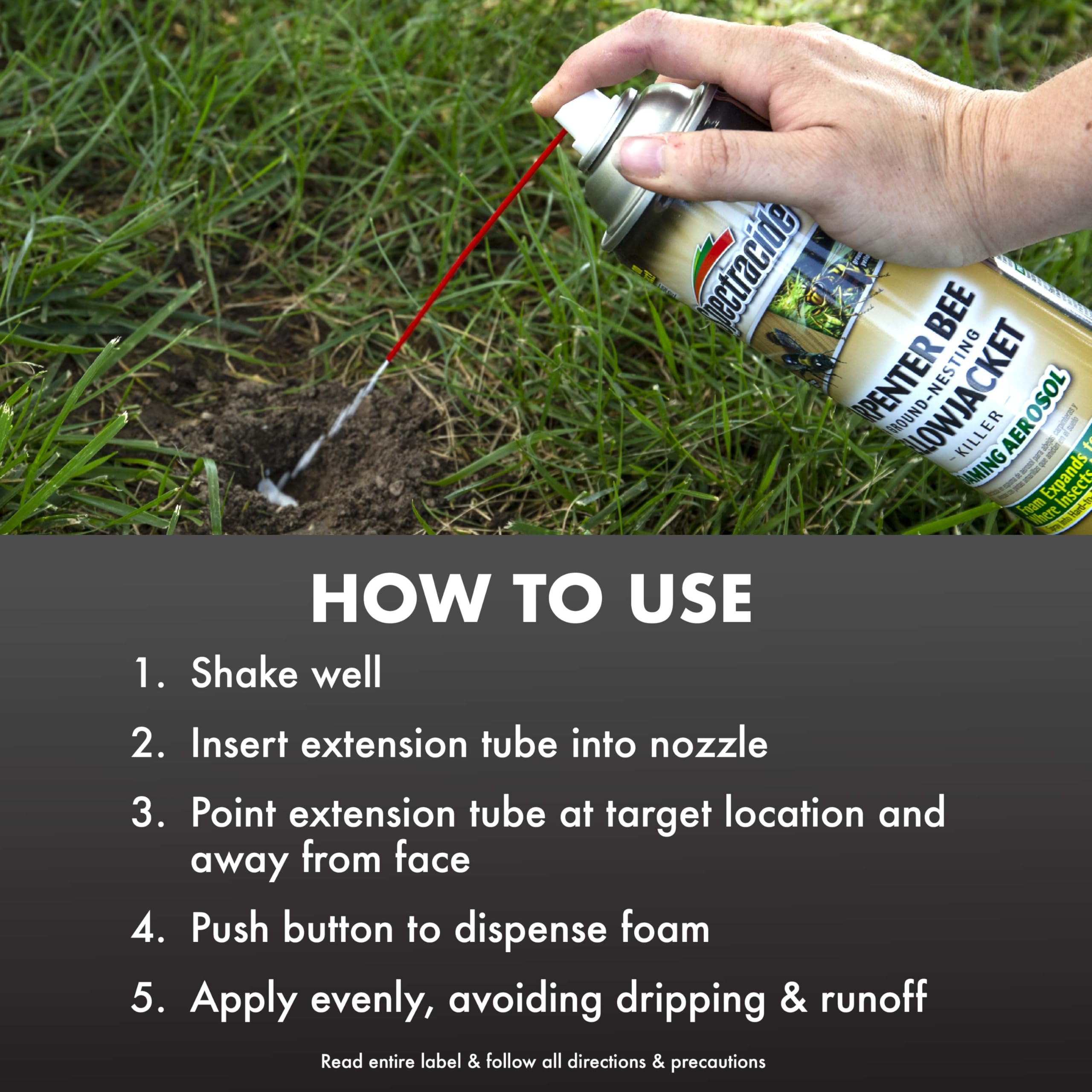 Spectracide Carpenter Bee and Ground-Nesting Yellowjacket Killer Foaming Aerosol 16 Ounces, Expands to Where Insects Live, 3 Pack - Image 9