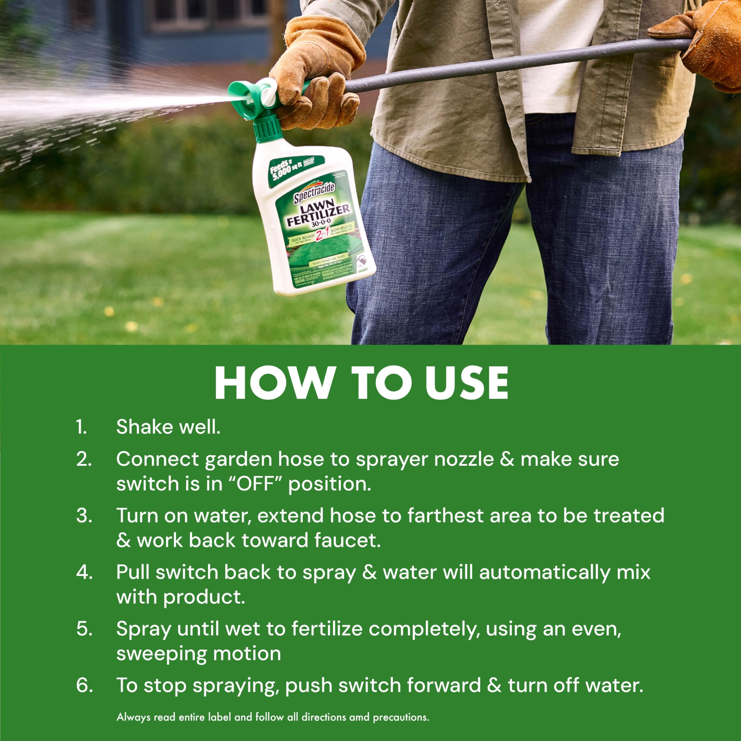 Spectracide Lawn Fertilizer 30-0-0, 3 Count, 2-in-1 Formula Boosts Overall Lawn Strength, Promotes Thick, Green Growth Without Burning - Image 8