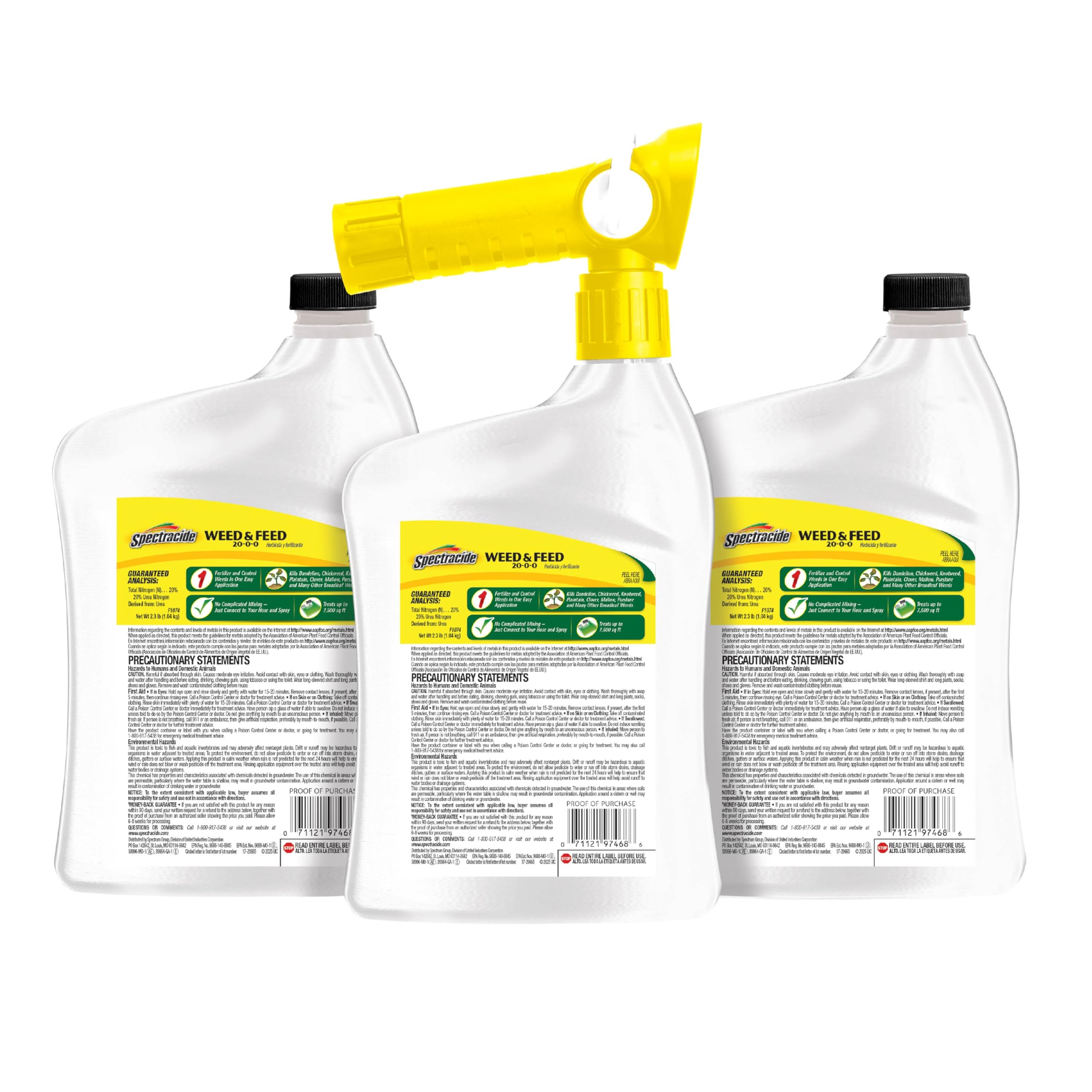Spectracide Weed & Feed 20-0-0, 3 Count, Easy to Use QuickFlip Sprayer, Kills Weeds While Feeding Your Lawn, Kills Major Broadleaf Weeds Like Dandelion, Chickweed, Clover and Plantain - Image 10