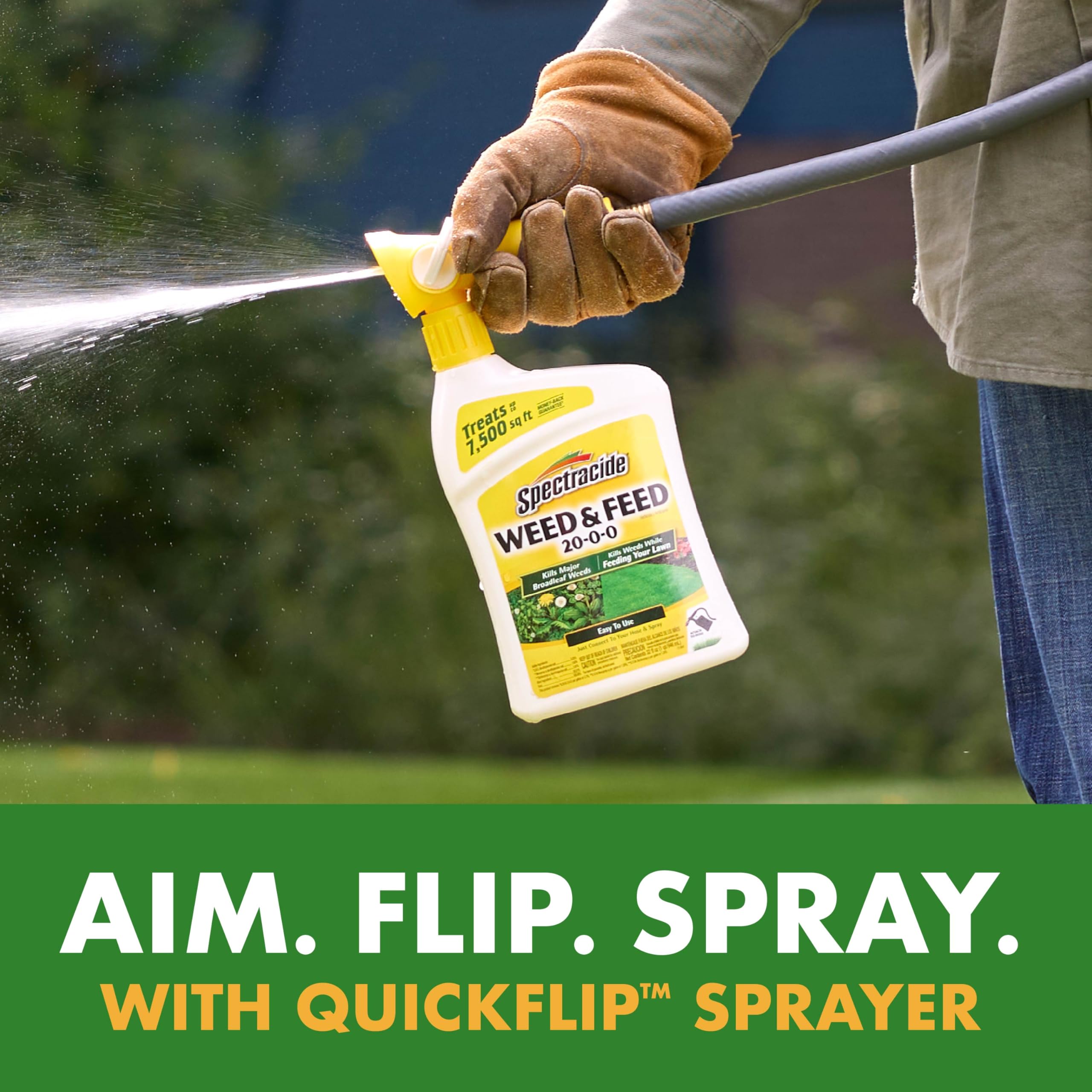 Spectracide Weed & Feed 20-0-0, 3 Count, Easy to Use QuickFlip Sprayer, Kills Weeds While Feeding Your Lawn, Kills Major Broadleaf Weeds Like Dandelion, Chickweed, Clover and Plantain - Image 7